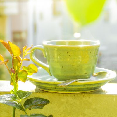 Teetasse Balkon Hellgrün